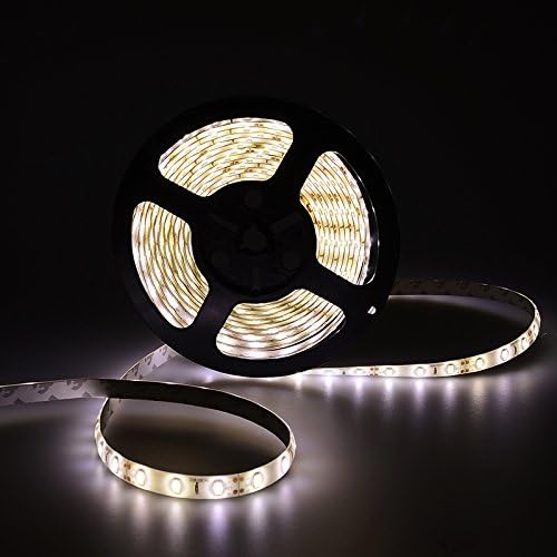 DealLED 5m/16ft Waterproof IP65 Natural White 4500K SMD5630 LED Flexible Strip Light/Rope Lights with Adhensive 300LED 60LED/M DC 12V