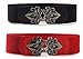 Fasker 2 Pack Womens Vintage Waist Belt Wide Elastic Stretch Retro Cinch Belt