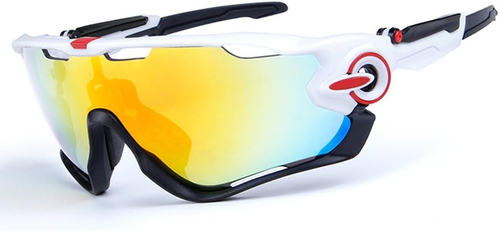 Polarized light Cycling Glasses Windbreak UV 400 Eye protection Sports sunglasses Mens women Ultralight frame HD PC Riding fishing ski glasses 5 interchangeable lenses, 007