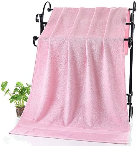 Bamboo fiber bath towel thick soft water absorption intensity of adult children of both sexes and chestpink ,140x70cm