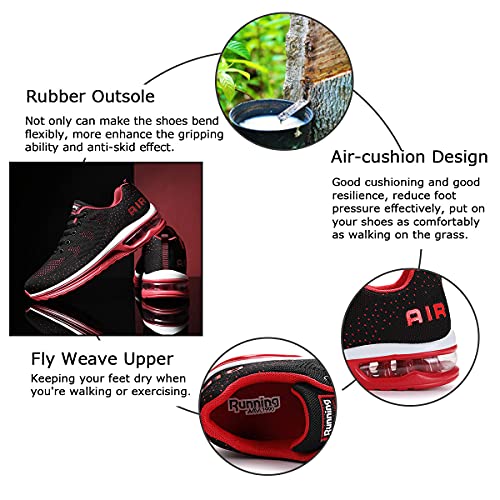 fashioncool Men\'s Women’ s Non Slip Gym Sneakers Lightweight Breathable Athletic Running Walking Tennis Shoes Red835 EU 40