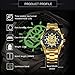 Caluxe Men's Skull Watch Skeleton Automatic Mechanical Wrist Watch Self Winding with Stainless Steel Band