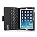 iPad Air/iPad Air 2 Keyboard + Leather Cover, Poweradd Bluetooth iPad Keyboard Cover w/Removable Wireless Keyboard, Built-in Multi-Angle Stand for Apple iPad Air 1/2, iPad 5/6 (Black)