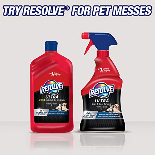 Resolve Ultra Pet Steam Carpet Cleaner Solution Shampoo, 3X Concentrate, Safe for Bissell, Hoover & Rug Doctor, Carpet Cleaner, Pet Stain and Odor Remover, Carpet Cleaner Solution, 48 oz