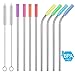 Variety Reusable Metal Drinking Straw With Smooth, Reusable Drinking Straws for Smoothie Cold Beverage (8 set Si)