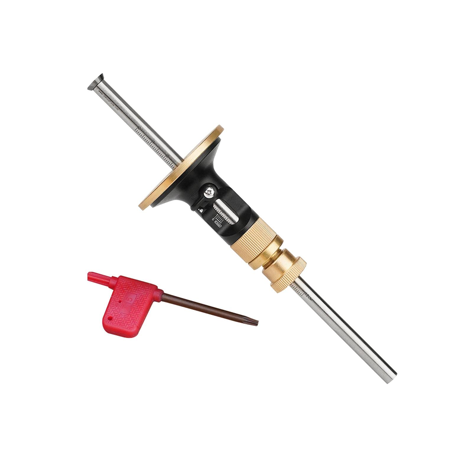 Wheel Marking Gauge with T15 Wrench, 0.2mm Lightweight Wheel Marking Gauge Kit Micro Adjuster Cutter for Woodwork(Black+Gold,Size:8.5 * 2.3 inch)