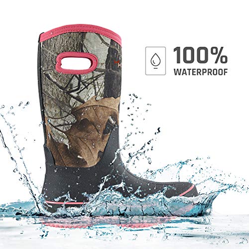 Womens Rubber Boots HISEA Women's Mid-Calf Rubber Rain Boots
