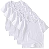 Comche 5 Pack Kids T-Shirt Cotton Short Sleeve Tee Shirts for Unisex Boys and Girls Toddler Summer Crew Neck Tops