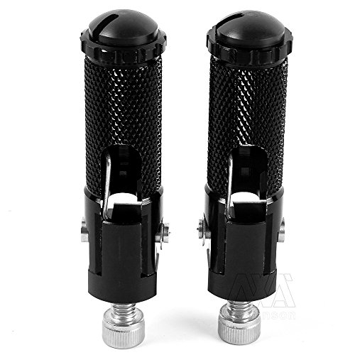 New arrival Motorcycle CNC Universal Foot Rest Footrests Folding Foot Pegs Rear Set For Honda Kawasaki KTM Ducati Suzuki Yamaha (Black)