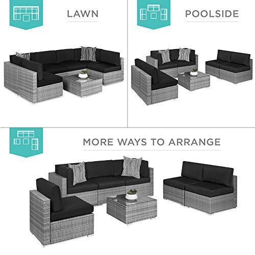Best Choice Products 7Piece Modular Outdoor Sectional Wicker Patio
