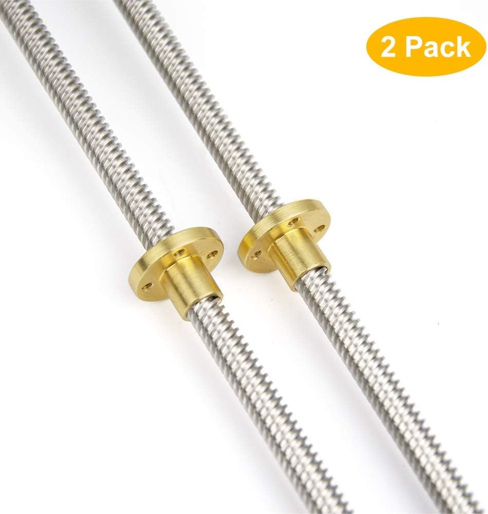 SOOWAY 400mm 8mm T8 Threaded Rod Lead Screw + T8 Nut For 3D Printer Stepper Motor