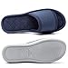Women's Comfort Memory Foam Cotton House Slippers Spa Shoes w/Fleece Lining & Anti-Skid Rubber Sole (Medium / 7-8 B(M) US, Navy Blue)
