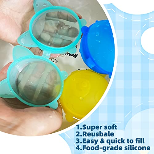 Reusable Water Balloons, 12pcs Splash Balls Refillable Quick Fill Self-Sealing Dog Shape Silicone Water Bomb for Kids Girls Boys, Funny Toy Game for Beach Backyard Pool Outdoor Summer Swimming Party