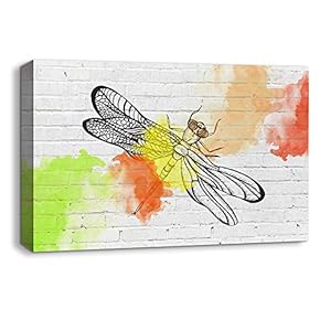 Canvas Wall Art Abstract Ink Animals Painting Artwork for Home Prints Framed - 12x18 inches