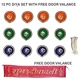 12 Pc Set of Diwali Gift/Diwali Decorations Diwali Diya.Handmade Natural Earthen Oil Lamp/Welcome Traditional Diyas with Cotton Wicks Batti. Deepawali Diya Lamp. Diwali Earthen Lamp. Oil lamp