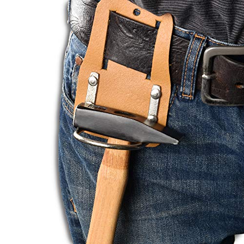 2 x HSM Hammerhalter Leder Stahlbügel Hammertasche Metallbügel – Bild 4