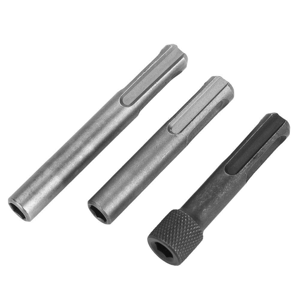 Candeon SDS Socket Adaptor - 3Pcs 1/4" Hex Shank Screwdriver Bit Holder Socket Adaptor Converter for SDS Hammer Drill