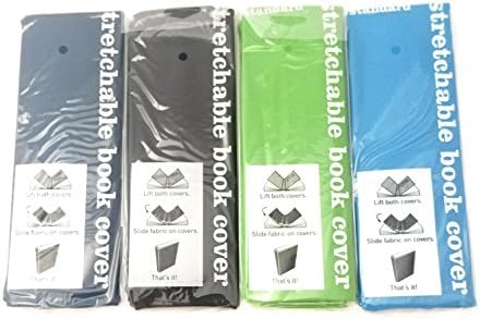 Book Cover for School Textbooks 4 pack, Standard Stretchable Cloth Protector Covers, four solid colors