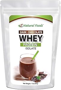 Whey Protein Isolate - Dark Chocolate Flavor with Zero Sugar - Delicious All Natural Protein Powder - Mix in Smoothie, Shake, Juice, Or Recipe - Hormone Free, Non GMO, & Gluten Free - 1 lb