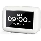 PILSAMAS Talking Clock for Seniors, 8 Medication Pill Reminders Alarms | Big digit, 12 custom event alerts, 5 Alarms &amp; Auto DST, Bedside &amp; desk alarm clock for blind, Visually Impaired, Dementia