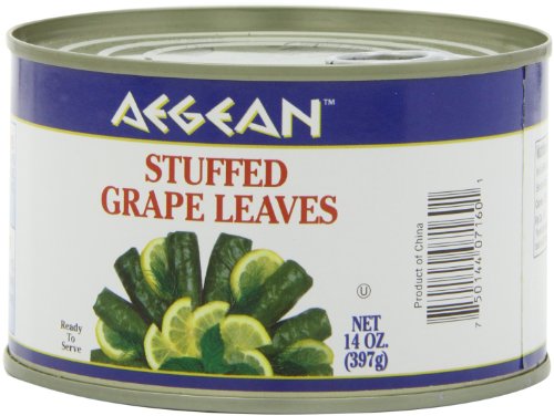 Aegean Stuffed Grape Leaves (Dolmadakia) , 14-Ounce Cans (Pack of 6)