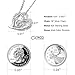 T400 Sterling Silver Birthstone Heart Necklace I Love You to the Moon and Back Jewelry Birthday Gift for Women