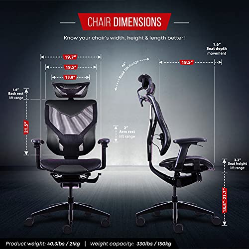 Emerson Ergonomics Goliath Mesh Gaming Chair, Ergonomic Gaming Chair