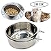 Old Tjikko Pet Feeder Water,10oz 20oz 30oz Bird Hamster Small Animal Cup with Holder,Stainless Steel Cage Coop Hook Cup for Small Animal Cage Bowl (1pc-30oz Stainless Steel Bowl)thumb 1