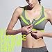 BaBana Women's Zip Front Anti Sports Yoga Bra, shock Wireless Yoga Running Sports Bra (X-Large)