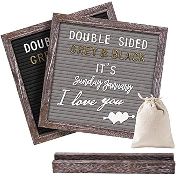 Gelibo Double Sided Letter Board with 750 Precut White & Gold Letters,Months & Days & Extra Cursive Words, Wall & Tabletop Display, Letter Bags, Scissors