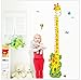 Kappier Cute Giraffe Height Measurement Growth Chart in Inches and Centimeters Removable Wall Decals