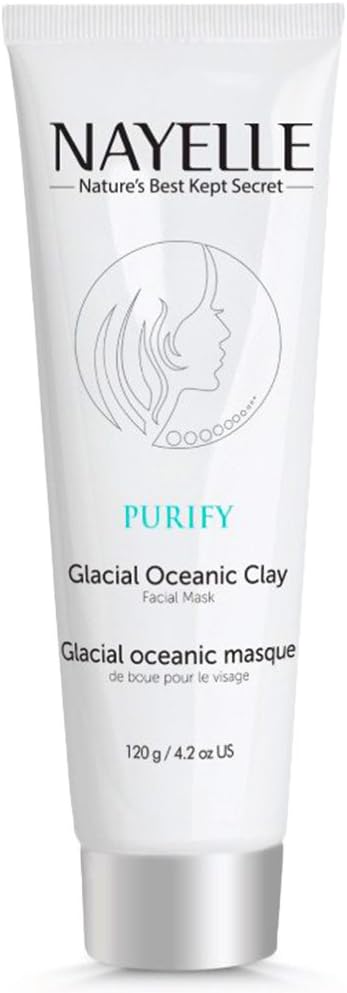 NAYELLE 100% Natural Oceanic Clay Face Mask with Gentle Exfoliating Bamboo, Antioxidants & Probiotics. Mud Mask for Face, Anti Aging, Anti Acne, Pore Minimizing Face Treatment for all Skin Types