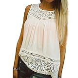 Morecome Casual Women Summer Lace Splice Vest Top Sleeveless Blouse Tank Tops (XL)
