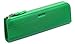 MEKU Pencil Case Genuine Leather Pen Case Stationery Bag Zipper Pouch Pencil Holder with 2 Slots Green