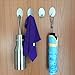 JOJO STYLE Towel Hooks, Adhesive Stainless Steel Utility Durable Hangers Wall Mount for Home Kitchen Bathroom Living Room, 4 Packs - Silver