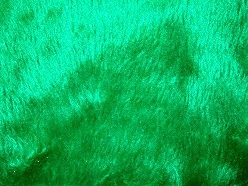 Fabric Land Faux Fur Fabric Short Hair 147cm Width, 13 colour options Sold by the metre, Free Delivery - Green (Emerald)
