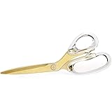 russell+hazel Acrylic Scissors, Left or Right Hand, Clear and Gold-Toned, 9”