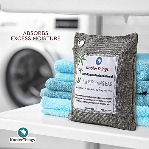 KoolerThings 9 Pack - Bamboo Charcoal Air Purifying Bags (1 X 1000g) (4 X 200g) (4 X50g) Natural Air Fresheners & Odor Eliminators for Home, Pets, Car, Closet, Shoes - Thumbnail 4