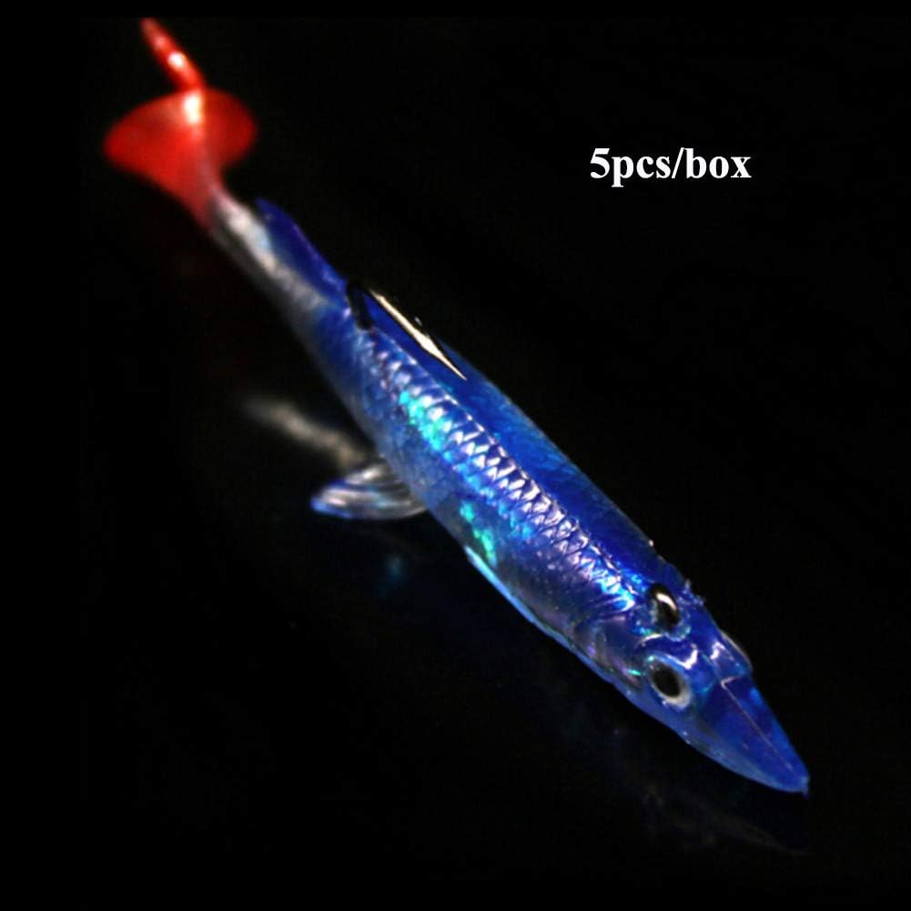 Sarpico 5pcs / 6g Lead Jig Spoon Fish T-tail Fishing Tackle Accessories/Lot Soft Lure Wobbler Artificial Bait Silicone Fishing Lure Set Jigging Bait Fishing Lures 8cm