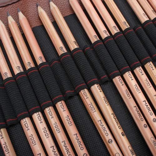 Soucolor 18PCS Sketching Pencil with 3 Charcoal Pencil 2 Eraser 3 Paper Pens 1 Pencil Sharpener 1 Pencil Extender and 1 Pencil Wrap Set Art Craft for Drawing Sketching,Artists Getting Started Young artist student or Any budding artists