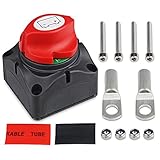 WATERWICH DC 8-60V Battery Disconnect Switch Cut/Shut Off Marine Battery Switch 275/1250 Amp Waterproof for Ship Boat Small Yacht RV Camper Truck Car Vehicle(On-Off with 2 Copper Ring Terminal)
