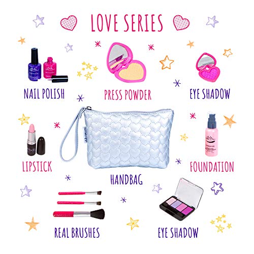 PixieCrush Pretend Play Makeup Kit. Designer Girls Love Set Heart Bag - Thumbnail 6