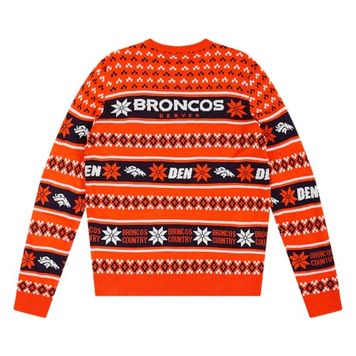 FOCO Mens NFL Big Logo Ugly Sweater, Team Color, XXL