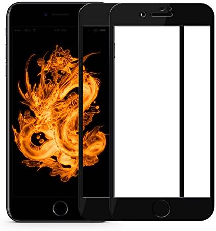 iPhone 7 Screen Protector Glass, LEASA 2-Pack Tempered Glass Screen Protector Crystal Clear 3D Touch Full Coverage Protection for Apple iPhone 7 (Black)