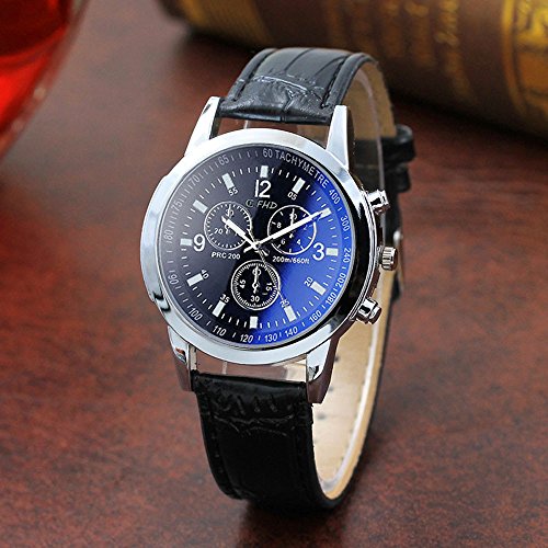 Sport Quartz Watch,Alalaso Men's Casual Imitation Leather Belt Hour Wrist Analog Watch (C)