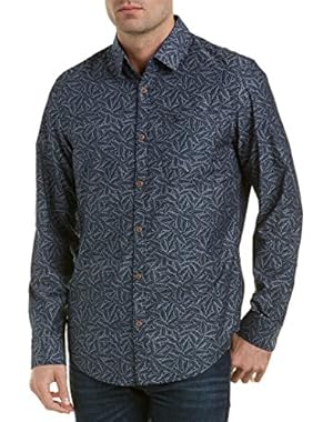 Mens Heritage Slim Fit Woven Shirt, S, Blue