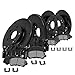 Callahan CCK01783 FRONT + REAR Powder Coated Black [4] Calipers + [4] Black D/S Rotors + Low Dust [8] Ceramic Pads
