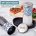 Eparé Salt and Pepper Mill Set - Adjustable Ceramic Grinder for Pink Himalayan Sea Salts & Black Peppercorns - Spice Container with Stand