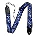 CANTUS Guitar Strap for Bass Acoustic Electric Guitars with 2 Strap Lock Button 1 Headstock band 1 Metal Pick, Blue Lightning Type