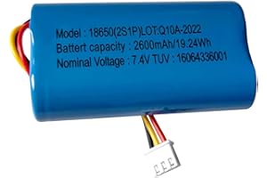 AOLIKES 18650 2s1p 2600mAh 7.4v Rechargeable Lithium-ion Battery with XH2.54/3p Plug / 3.15in Wire, Support Fast Charging